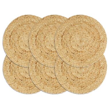 vidaXL Placemats 6 st rond 38 cm jute natuurlijk product