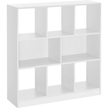 Bibliothèque ouverte en bois blanc avec des casiers, meuble de rangement product