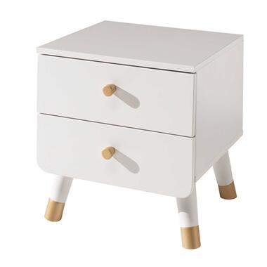 Table de chevet Billy rétro 2 tiroirs - blanc product