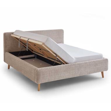 Lit double Younes 180x200cm avec espace de rangement - beige product