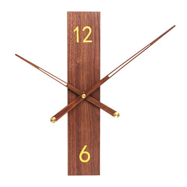 QUVIO Horloge murale rectangulaire – 40cm – Bois – Marron foncé product