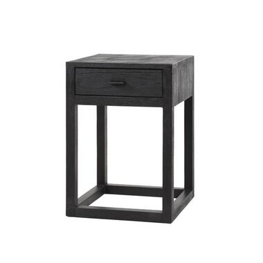 Collection Hoyz - Table de Chevet 1L Carrée Noire - Acacia Massif Noir product