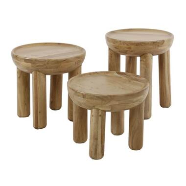 Collection Hoyz - Ensemble de 3 tables basses rondes - Acacia massif naturel product