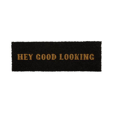 Present Time - Deurmat Hey Good Looking - Zwart - 75x25x1,5cm product