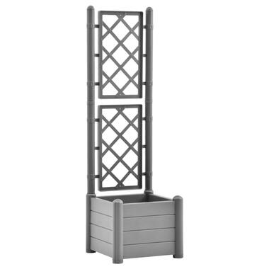 vidaXL Plantenbak met latwerk 43x43x142 cm PP steengrijs product