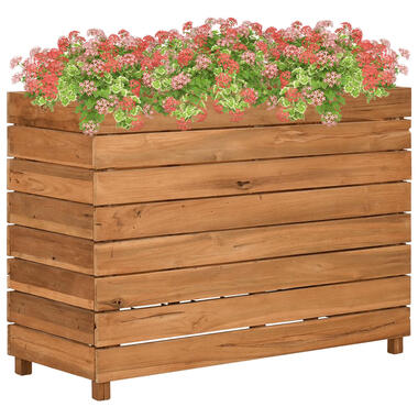 vidaXL Plantenbak verhoogd 100x40x72 cm gerecycled teakhout en staal product