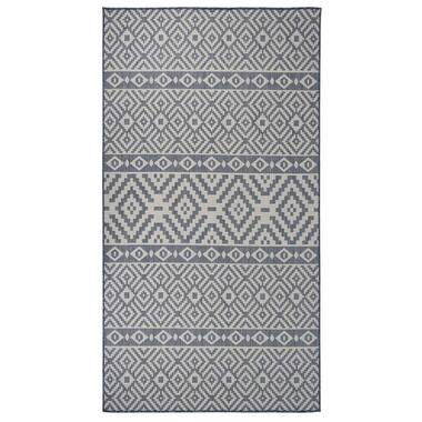 vidaXL Tapis à tissage plat d'extérieur 80x150 cm Rayures bleues product