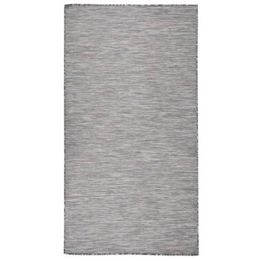 vidaXL Tapis à tissage plat d'extérieur 80x150 cm Marron et bleu product