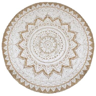 vidaXL Tapis de sol Jute tressée imprimée 240 cm Rond product