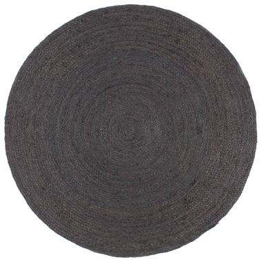 vidaXL Tapis fait à la main Jute Rond 180 cm Gris foncé product