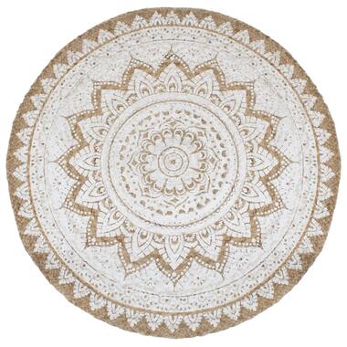 vidaXL Tapis de sol Jute tressée imprimée 210 cm Rond product