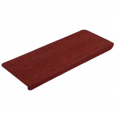 vidaXL Tapis d'escalier autocollants 15 pcs 65x24,5x3,5 cm Rouge product