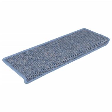 vidaXL Tapis d'escalier autocollants 15 pcs 65x21x4 cm Bleu product