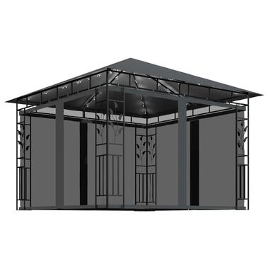 vidaXL Tonnelle avec moustiquaire et lumières LED 3x3x2,73m Anthracite product