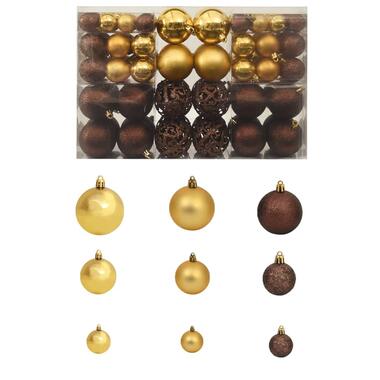 vidaXL Ensemble de boules de Noël 100 pcs 3/4/6 cm Marron/Bronze/Doré product