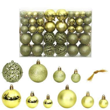 vidaXL Kerstballen 100 st 3/4/6 cm lichtgroen product