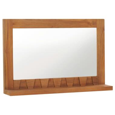 vidaXL Miroir mural avec étagère 60x12x40 cm Bois de teck massif product