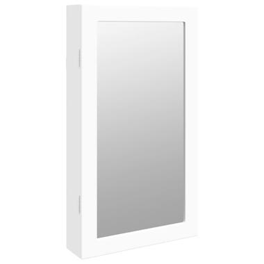 vidaXL Armoire à bijoux avec miroir et éclairage LED mural blanc product