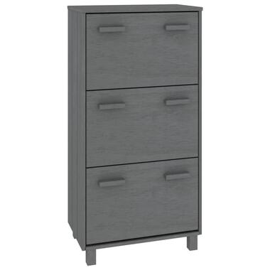 vidaXL Armoire à chaussures HAMAR Gris foncé 59,5x35x117 cm Pin massif product