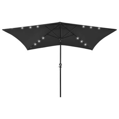 vidaXL Parasol de jardin avec LED et mât en acier noir 2x3 m product