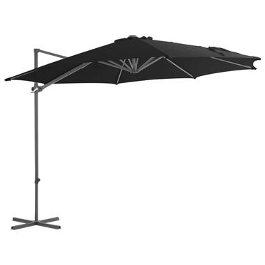 vidaXL Parasol de jardin en porte-à-faux avec mât en acier noir 300 cm product