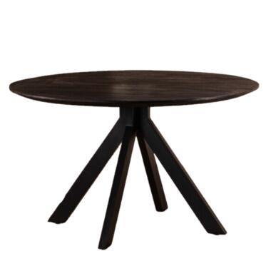 Eettafel Rond 130cm - Zwart Mangohout - 2-4 Personen - Batti product