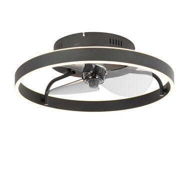 Qazqa ventilateur de plafond noir avec led et télécommande - maddy product