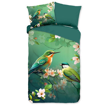 Pure Tropische Vogels Dekbedovertrek Groen-1-persoons (140 x 200/220 cm) product