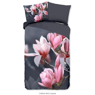 Pure Blossom Dekbedovertrek Antraciet-1-persoons (140 x 200/220 cm) product