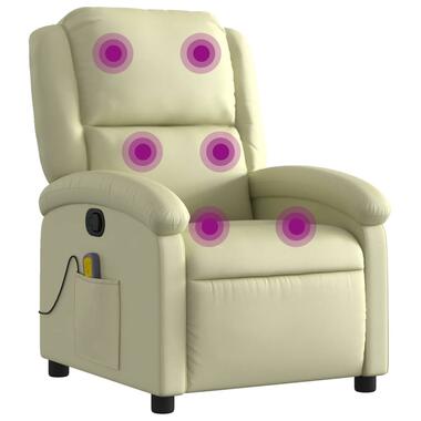 vidaXL - fauteuil inclinable de massage - Crème - Cuir product