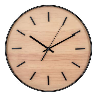 QUVIO Horloge Murale – Plastique/Verre – ø35 cm – Noir product