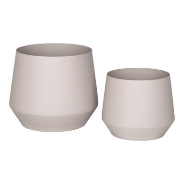 QUVIO Pots de Fleurs – Lot de 2 – Métal – Beige product