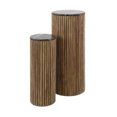 Collection Hoyz - Colonne Fleur de Minuit - Marbre Noir - Lot de 2 product