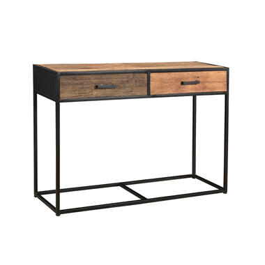 Livingfurn - Table murale Dakota Dr 120 cm - Riverwood / Acier enduit product