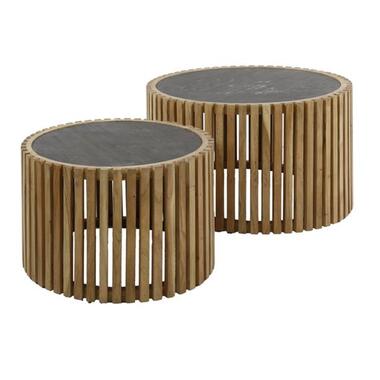 Hoyz Collection - Salontafel Slate Round - Leisteen - Set van 2 product