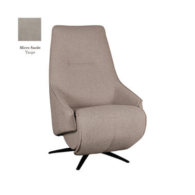 LABEL51 Fauteuil Odense - Taupe - Micro Suède - Électrique - 87x68x110 cm product