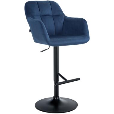 CLP Tabouret de bar Natoma Noir Cadre - Velours - Bleu product