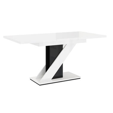 Table de salle à manger Medusa - Blanc brillant - Noir - 160 cm - Extensible product