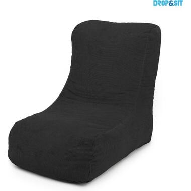 Parya - Chair Beanbag Ribbed Fabric - Noir - 95 x 65 x 75 cm - Pour l'intérieur product