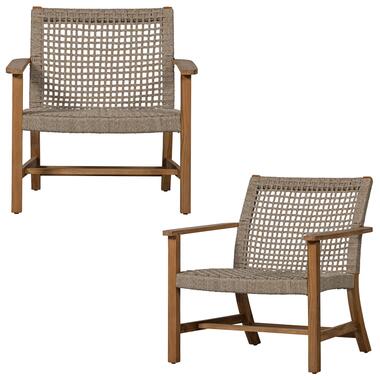 Exotan Copper Tuin Fauteuil - Teak - Naturel - 79x76x85 - Set van 2 product