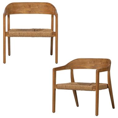 Exotan Chena Tuin Fauteuil - Wicker/Teak - Naturel - Set van 2 product