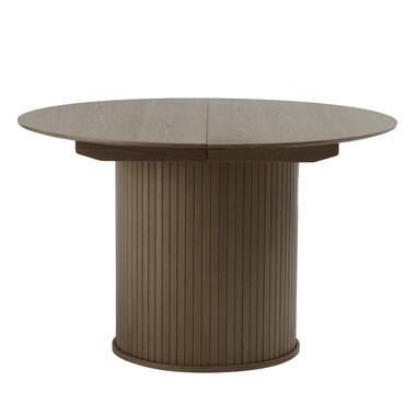 Eettafel Rond Donkerbruin - Uitschuifbaar - Ø120-167cm - Nola product