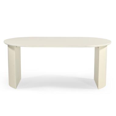 Table de salle à manger ovale Demy - effet béton beige - 180 cm product