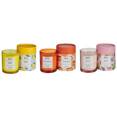 COLORFUL BARREL - Geurkaars set - Roos/Kaki/Citroenbalsem - Soja wax product