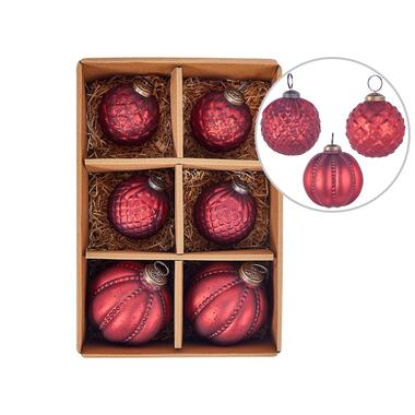 Boules de Noël ARGENTIN Rouge Verre product