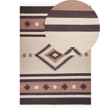 Tapis kilim en coton 140 x 200 cm beige et marron ARAGATS product