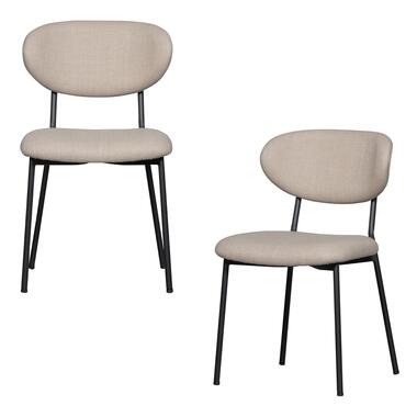 WOOOD eetkamerstoelen Kjeld - Polyester - Naturel - Set van 2 product