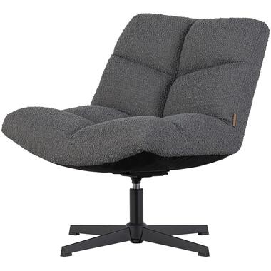 WOOOD Exclusive Vinny Draaifauteuil - Boucle - Antraciet - 80x75x75 product