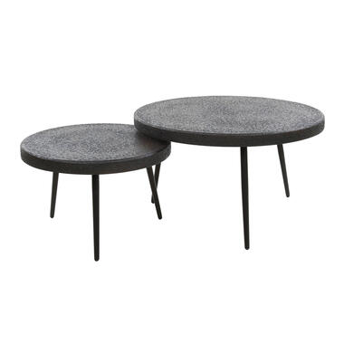 Hoyz Collection - Table basse Forme Goutte - 3D Noir Marron - Lot de 2 product