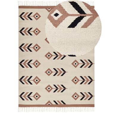 Tapis kilim en coton 200 x 300 cm beige et noir NIAVAN product